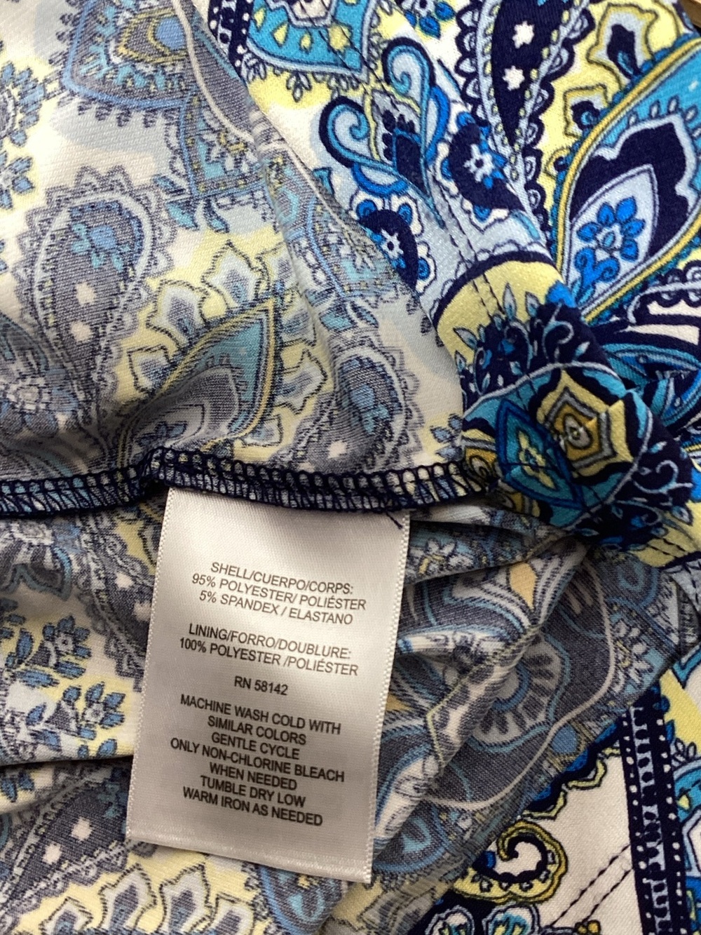 London Times Size 16 Navy and Blue Printed Halter Maxi Dress - Picture 11 of 14